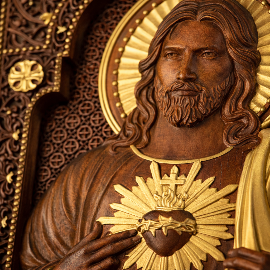 Gilded Sacred Heart Icon