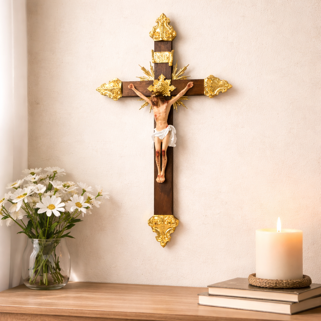 Gilded Wall Crucifix