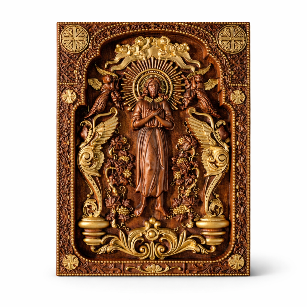 Angelic Wood Icon Plaque