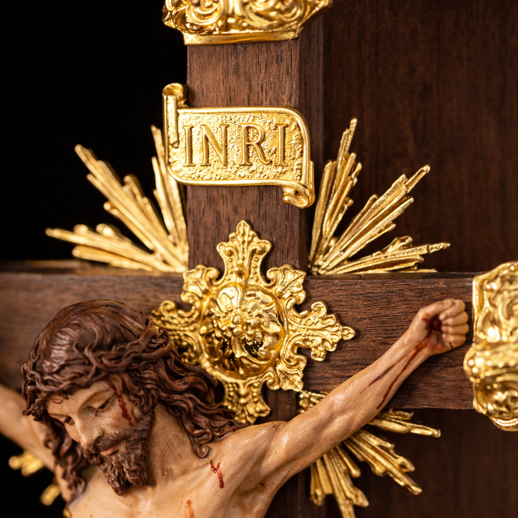 Gilded Wall Crucifix