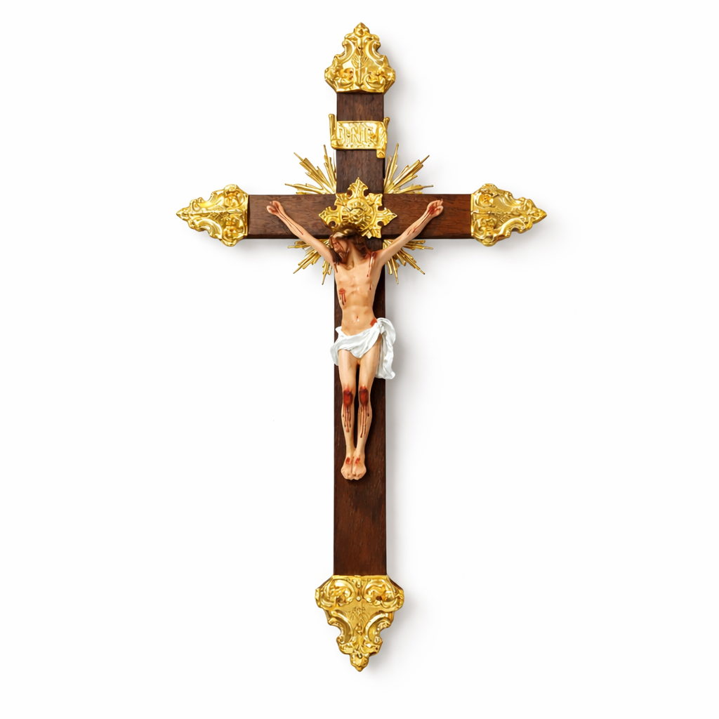 Gilded Wall Crucifix