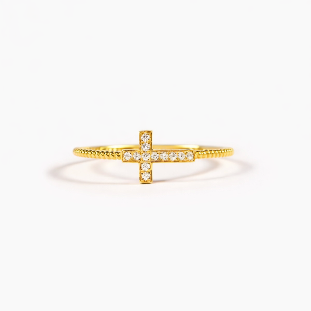 Sanctum Cross Ring — Sterling Silver, Pure Gold Plated